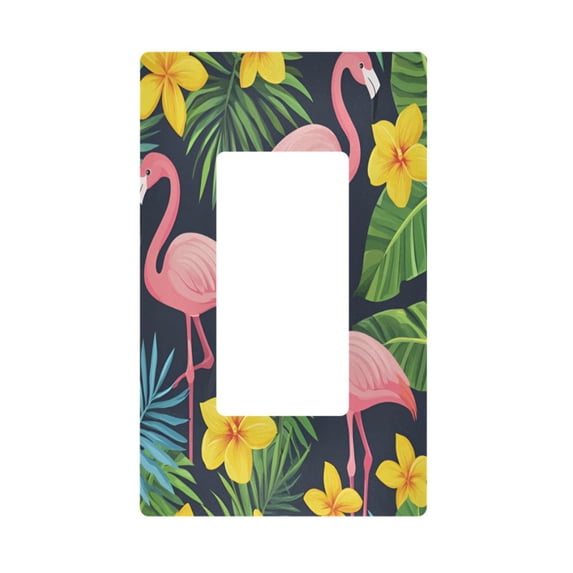 Yayeee Rocker Switch Wall Plate 1-Gang 4.6"x2.9" Home Decorative Outlet Cover, Flamingo Pattern