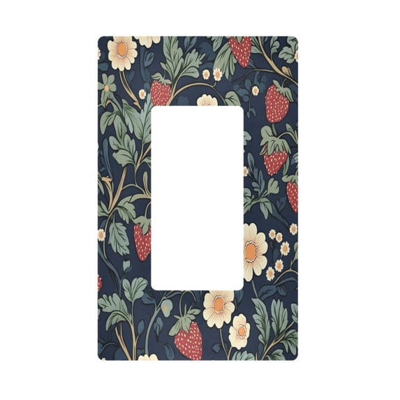 Yayeee Rocker Switch Wall Plate 1-Gang 4.6"x2.9" Home Decorative Outlet Cover, Floral Raspberry Pattern