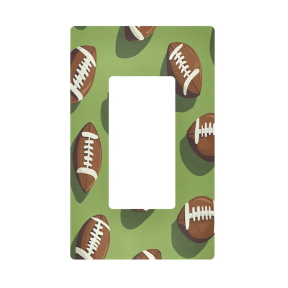 Yayeee Rocker Switch Wall Plate 1-Gang 4.6"x2.9" Home Decorative Outlet Cover, Game Day Footballs