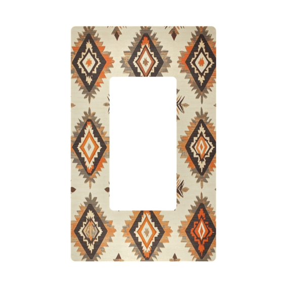 Yayeee Rocker Switch Wall Plate 1-Gang 4.6"x2.9" Home Decorative Outlet Cover, Geometric Designs