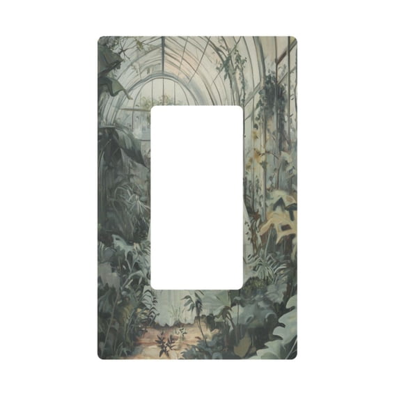 Yayeee Rocker Switch Wall Plate 1-Gang 4.6"x2.9" Home Decorative Outlet Cover, Ghosts Playing in A Garden