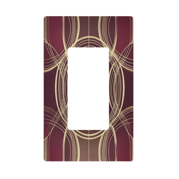 Yayeee Rocker Switch Wall Plate 1-Gang 4.6"x2.9" Home Decorative Outlet Cover, Gold Abstract Pattern
