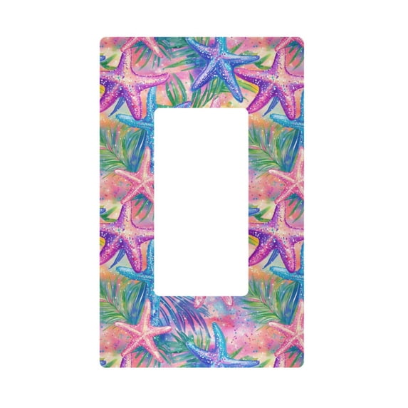 Yayeee Rocker Switch Wall Plate 1-Gang 4.6"x2.9" Home Decorative Outlet Cover, Gradient Starfish Pattern