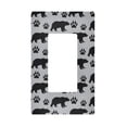 thumbnail image 1 of Yayeee Rocker Switch Wall Plate 1-Gang 4.6"x2.9" Home Decorative Outlet Cover, Gray Bear Paws Pattern, 1 of 6