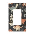 thumbnail image 1 of Yayeee Rocker Switch Wall Plate 1-Gang 4.6"x2.9" Home Decorative Outlet Cover, Gray Dinosaur, 1 of 6