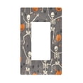 thumbnail image 1 of Yayeee Rocker Switch Wall Plate 1-Gang 4.6"x2.9" Home Decorative Outlet Cover, Gray Halloween Skeleton, 1 of 6