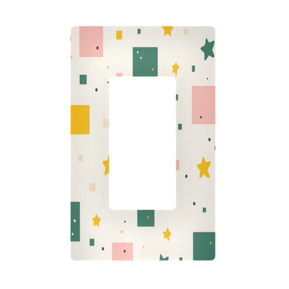 Yayeee Rocker Switch Wall Plate 1-Gang 4.6"x2.9" Home Decorative Outlet Cover, Green Abstract Pattern