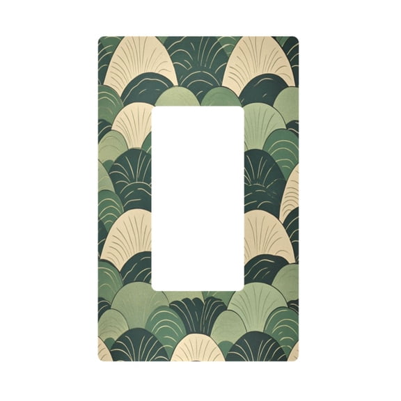 Yayeee Rocker Switch Wall Plate 1-Gang 4.6"x2.9" Home Decorative Outlet Cover, Green Abstract Shapes