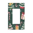 thumbnail image 1 of Yayeee Rocker Switch Wall Plate 1-Gang 4.6"x2.9" Home Decorative Outlet Cover, Green Christmas Gingerbread, 1 of 6