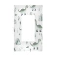 thumbnail image 1 of Yayeee Rocker Switch Wall Plate 1-Gang 4.6"x2.9" Home Decorative Outlet Cover, Green Dinosaur Pattern, 1 of 6