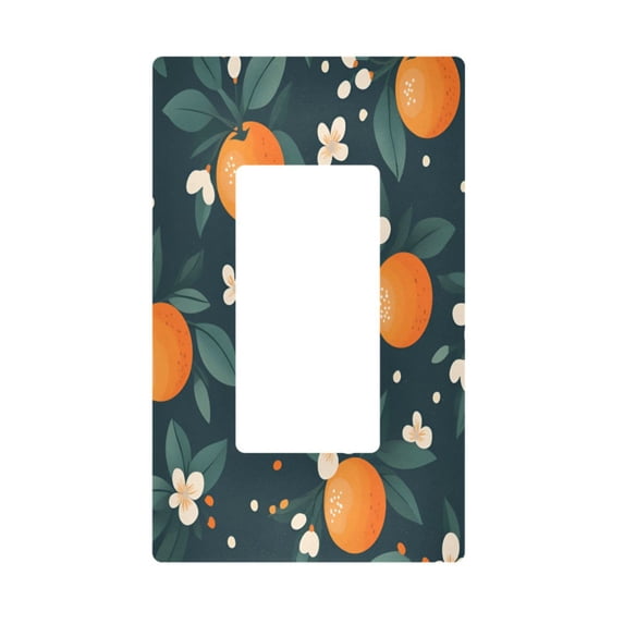 Yayeee Rocker Switch Wall Plate 1-Gang 4.6"x2.9" Home Decorative Outlet Cover, Green Floral Oranges