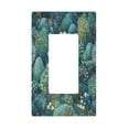 thumbnail image 1 of Yayeee Rocker Switch Wall Plate 1-Gang 4.6"x2.9" Home Decorative Outlet Cover, Green Forest Pattern, 1 of 6