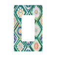 thumbnail image 1 of Yayeee Rocker Switch Wall Plate 1-Gang 4.6"x2.9" Home Decorative Outlet Cover, Green Geometric Flowers, 1 of 6