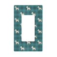 thumbnail image 1 of Yayeee Rocker Switch Wall Plate 1-Gang 4.6"x2.9" Home Decorative Outlet Cover, Green Puppy Plaid Pattern, 1 of 6