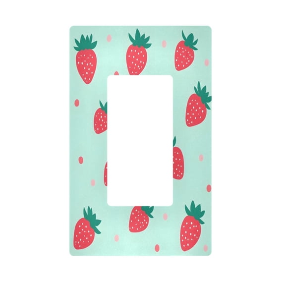 Yayeee Rocker Switch Wall Plate 1-Gang 4.6"x2.9" Home Decorative Outlet Cover, Green Strawberry