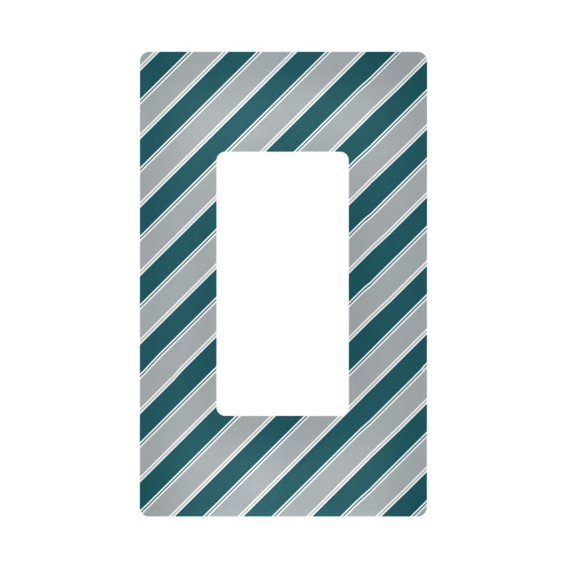 Yayeee Rocker Switch Wall Plate 1-Gang 4.6"x2.9" Home Decorative Outlet Cover, Green Stripes Pattern