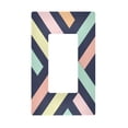 thumbnail image 1 of Yayeee Rocker Switch Wall Plate 1-Gang 4.6"x2.9" Home Decorative Outlet Cover, Green Stripes, 1 of 6