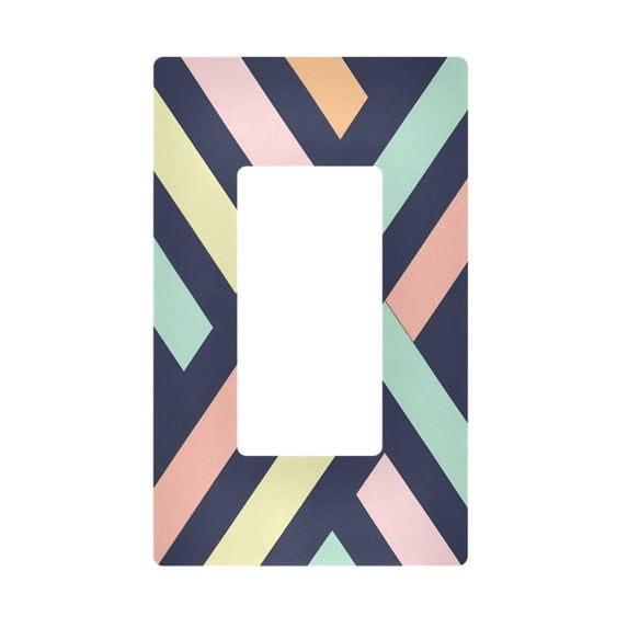 Yayeee Rocker Switch Wall Plate 1-Gang 4.6"x2.9" Home Decorative Outlet Cover, Green Stripes