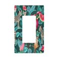 thumbnail image 1 of Yayeee Rocker Switch Wall Plate 1-Gang 4.6"x2.9" Home Decorative Outlet Cover, Green Tropical Pattern, 1 of 6