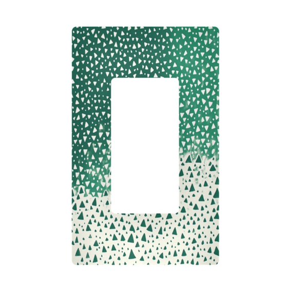 Yayeee Rocker Switch Wall Plate 1-Gang 4.6"x2.9" Home Decorative Outlet Cover, Green and White Pattern