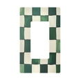 thumbnail image 1 of Yayeee Rocker Switch Wall Plate 1-Gang 4.6"x2.9" Home Decorative Outlet Cover, Green and White Plaid Pattern, 1 of 6