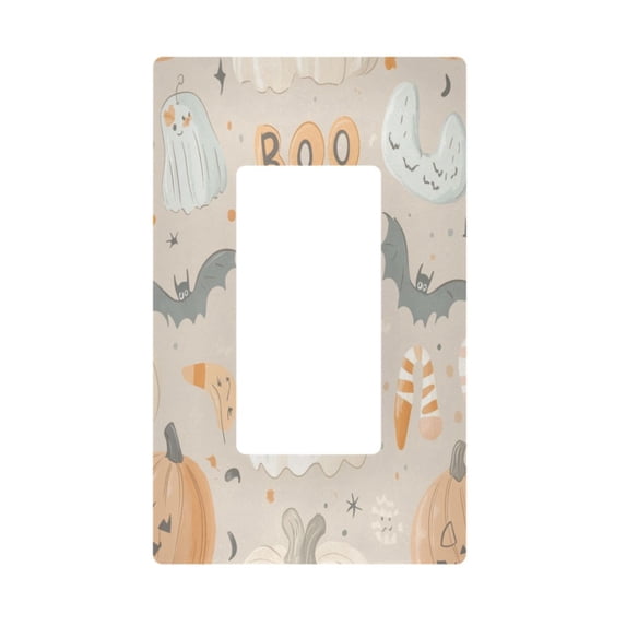 Yayeee Rocker Switch Wall Plate 1-Gang 4.6"x2.9" Home Decorative Outlet Cover, Halloween Ghosts