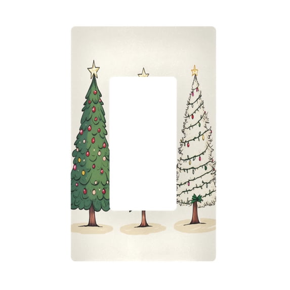Yayeee Rocker Switch Wall Plate 1-Gang 4.6"x2.9" Home Decorative Outlet Cover, Hand Drawn Christmas Stars
