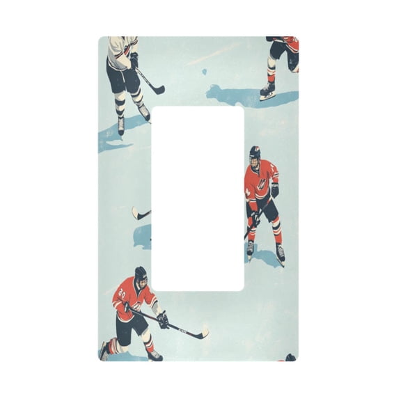 Yayeee Rocker Switch Wall Plate 1-Gang 4.6"x2.9" Home Decorative Outlet Cover, Ice Play