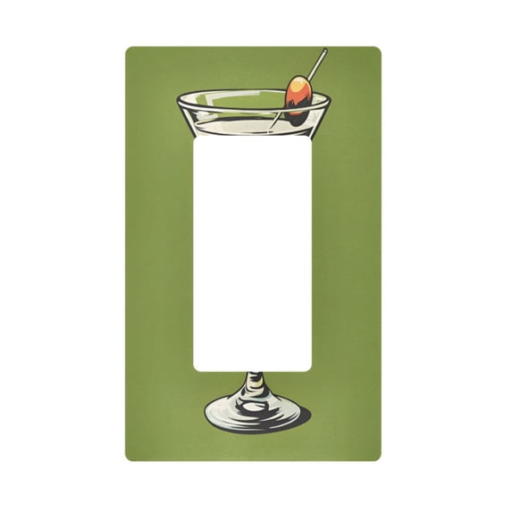 Yayeee Rocker Switch Wall Plate 1-Gang 4.6"x2.9" Home Decorative Outlet Cover, Light Black Martini