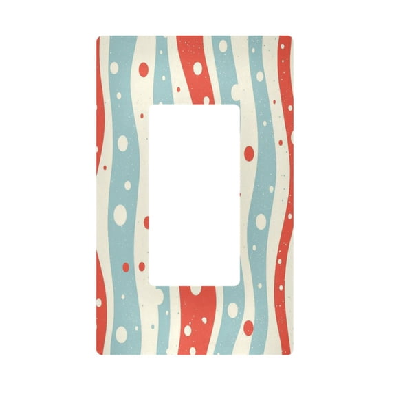 Yayeee Rocker Switch Wall Plate 1-Gang 4.6"x2.9" Home Decorative Outlet Cover, Light Blue Pattern