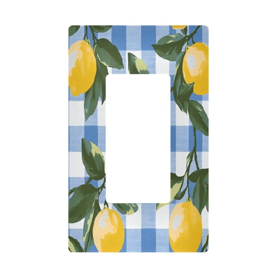 Yayeee Rocker Switch Wall Plate 1-Gang 4.6"x2.9" Home Decorative Outlet Cover, Light Blue Plaid