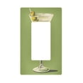thumbnail image 1 of Yayeee Rocker Switch Wall Plate 1-Gang 4.6"x2.9" Home Decorative Outlet Cover, Martini with Olive, 1 of 6