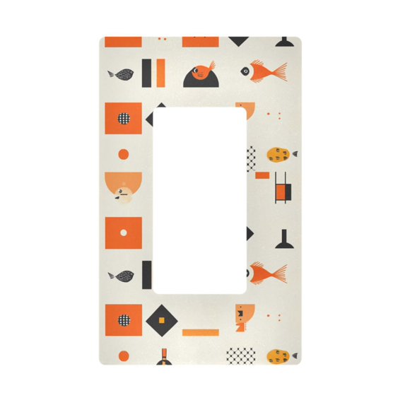 Yayeee Rocker Switch Wall Plate 1-Gang 4.6"x2.9" Home Decorative Outlet Cover, Minimalist Geometric Pattern