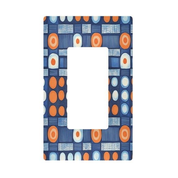 Yayeee Rocker Switch Wall Plate 1-Gang 4.6"x2.9" Home Decorative Outlet Cover, Modern Color Circle
