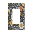 thumbnail image 1 of Yayeee Rocker Switch Wall Plate 1-Gang 4.6"x2.9" Home Decorative Outlet Cover, Navy Floral Pattern, 1 of 6