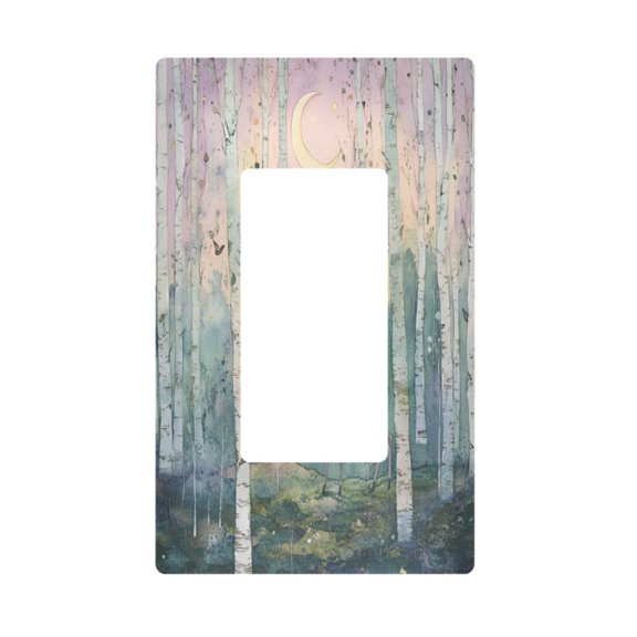 Yayeee Rocker Switch Wall Plate 1-Gang 4.6"x2.9" Home Decorative Outlet Cover, Night Deer
