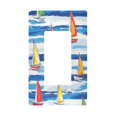 thumbnail image 1 of Yayeee Rocker Switch Wall Plate 1-Gang 4.6"x2.9" Home Decorative Outlet Cover, Orange Sailboats, 1 of 6