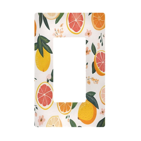 Yayeee Rocker Switch Wall Plate 1-Gang 4.6"x2.9" Home Decorative Outlet Cover, Orange Slices
