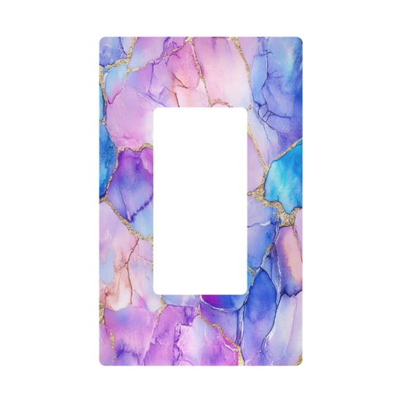 Yayeee Rocker Switch Wall Plate 1-Gang 4.6"x2.9" Home Decorative Outlet Cover, Pastel Pink Marble Pattern