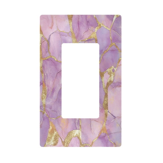 Yayeee Rocker Switch Wall Plate 1-Gang 4.6"x2.9" Home Decorative Outlet Cover, Pastel Pink Marble Pattern