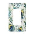 thumbnail image 1 of Yayeee Rocker Switch Wall Plate 1-Gang 4.6"x2.9" Home Decorative Outlet Cover, Peacock Feather, 1 of 6