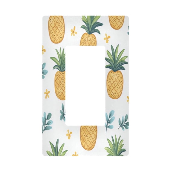 Yayeee Rocker Switch Wall Plate 1-Gang 4.6"x2.9" Home Decorative Outlet Cover, Pineapple