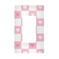 thumbnail image 1 of Yayeee Rocker Switch Wall Plate 1-Gang 4.6"x2.9" Home Decorative Outlet Cover, Pink Checkered Heart, 1 of 6