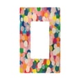 thumbnail image 1 of Yayeee Rocker Switch Wall Plate 1-Gang 4.6"x2.9" Home Decorative Outlet Cover, Pink Colorful Circles, 1 of 6