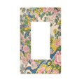 thumbnail image 1 of Yayeee Rocker Switch Wall Plate 1-Gang 4.6"x2.9" Home Decorative Outlet Cover, Pink Floral Wave, 1 of 6