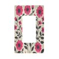 thumbnail image 1 of Yayeee Rocker Switch Wall Plate 1-Gang 4.6"x2.9" Home Decorative Outlet Cover, Pink Flowers, 1 of 6
