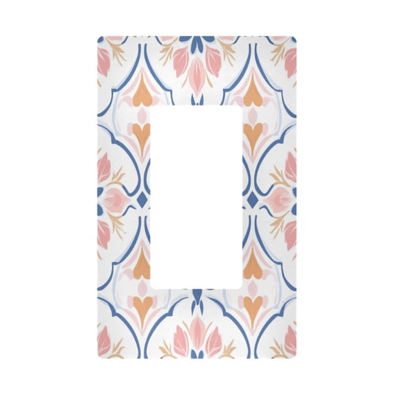 Yayeee Rocker Switch Wall Plate 1-Gang 4.6"x2.9" Home Decorative Outlet Cover, Pink Mosaic Pattern