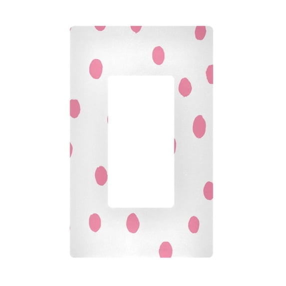 Yayeee Rocker Switch Wall Plate 1-Gang 4.6"x2.9" Home Decorative Outlet Cover, Pink Polka Dots