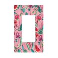 thumbnail image 1 of Yayeee Rocker Switch Wall Plate 1-Gang 4.6"x2.9" Home Decorative Outlet Cover, Pink Tropical Pattern, 1 of 6