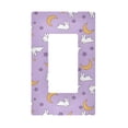 thumbnail image 1 of Yayeee Rocker Switch Wall Plate 1-Gang 4.6"x2.9" Home Decorative Outlet Cover, Purple Cartoon Rabbit Pattern, 1 of 6